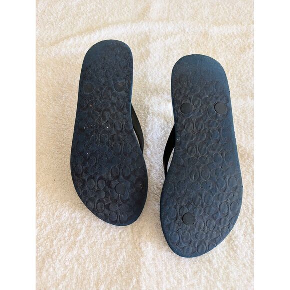 Coach Authentic Flip Flop Teal Thong Flip Flop Sandals  Sz 5-6 - Picture 2 of 9